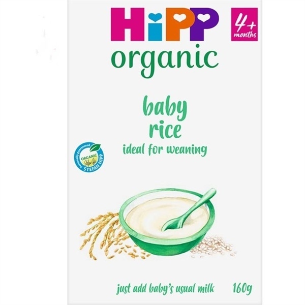 Bột Ăn Dặm HIPP 100% Gạo Organic UK - 160G dành cho bé từ 4 tháng tuổi