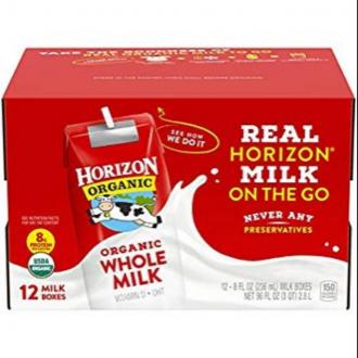 Sữa tươi hữu cơ nguyên kem Horizon Organic Mỹ dạng nước 236ml bay air thùng 18h