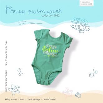 Hrnee-Body bơi sexy baby xanh lá