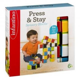 Đồ chơi set xếp hình siêu dính Infantino Press & Stay Sensory Blocks 