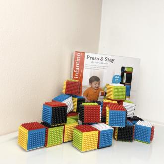 Đồ chơi set xếp hình siêu dính Infantino Press & Stay Sensory Blocks 